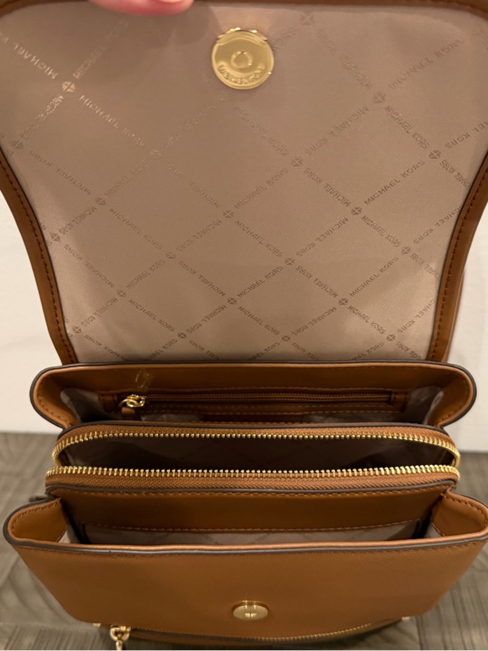 Michael Kors Saffiano Leather Backpack Luggage with Gold Hardware - Picture 4 of 8